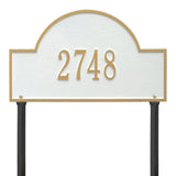 Whitehall Arch Marker Standard Lawn 1-Line Personalized Address Plaque - White/Gold