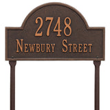 Whitehall Arch Marker Standard Lawn 2-Line Personalized Address Plaque - Oil-Rubbed Bronze
