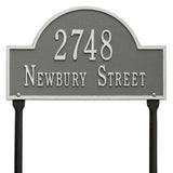 Whitehall Arch Marker Standard Lawn 2-Line Personalized Address Plaque - Pewter/Silver