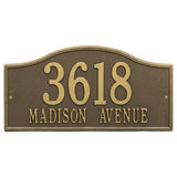 Whitehall Rolling Hills Plaques Grand Wall 2-Line Personalized Address Plaque - Antique Brass