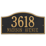 Whitehall Rolling Hills Plaques Grand Wall 2-Line Personalized Address Plaque - Black/Gold