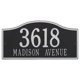 Whitehall Rolling Hills Plaques Grand Wall 2-Line Personalized Address Plaque - Black/Silver