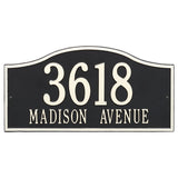 Whitehall Rolling Hills Plaques Grand Wall 2-Line Personalized Address Plaque - Black/White