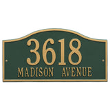 Whitehall Rolling Hills Plaques Grand Wall 2-Line Personalized Address Plaque - Green/Gold