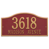 Whitehall Rolling Hills Plaques Grand Wall 2-Line Personalized Address Plaque - Red/Gold