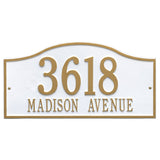 Whitehall Rolling Hills Plaques Grand Wall 2-Line Personalized Address Plaque - White/Gold
