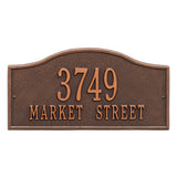 Whitehall Rolling Hills Plaques Standard Wall 2-Line Personalized Address Plaque - Antique Copper