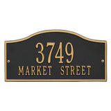 Whitehall Rolling Hills Plaques Standard Wall 2-Line Personalized Address Plaque - Black/Gold