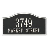 Whitehall Rolling Hills Plaques Standard Wall 2-Line Personalized Address Plaque - Black/White