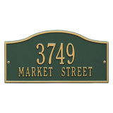 Whitehall Rolling Hills Plaques Standard Wall 2-Line Personalized Address Plaque - Green/Gold