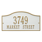 Whitehall Rolling Hills Plaques Standard Wall 2-Line Personalized Address Plaque - White/Gold