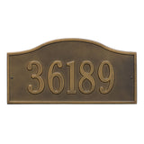 Whitehall Rolling Hills Plaques Grand Wall 1-Line Personalized Address Plaque - Antique Brass