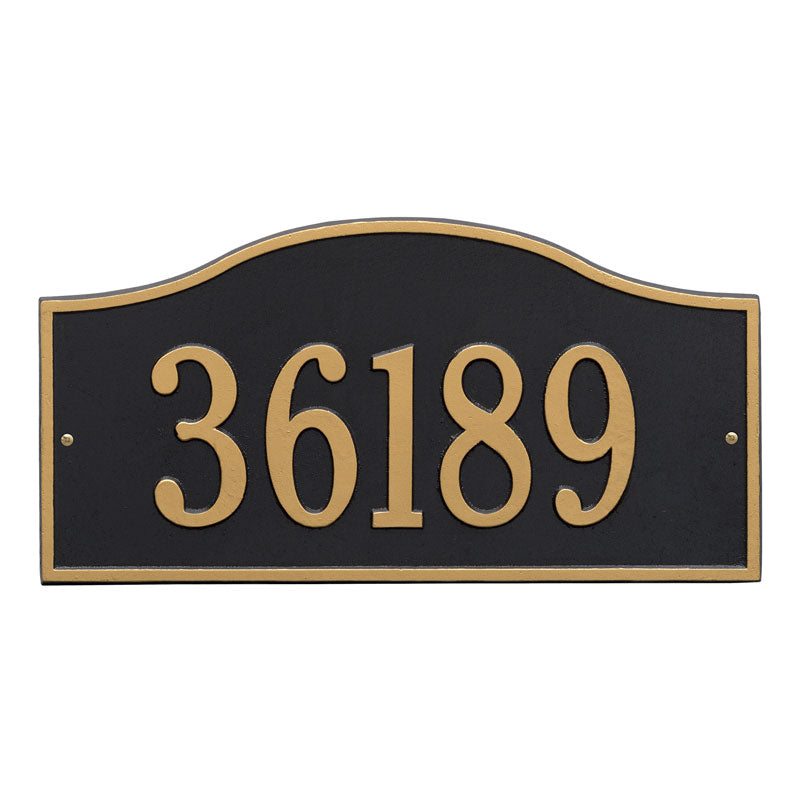 Whitehall Rolling Hills Plaques Grand Wall 1-Line Personalized Address Plaque - Black/Gold