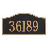Whitehall Rolling Hills Plaques Grand Wall 1-Line Personalized Address Plaque - Black/Gold