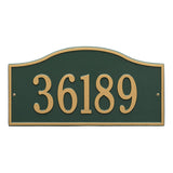 Whitehall Rolling Hills Plaques Grand Wall 1-Line Personalized Address Plaque - Green/Gold
