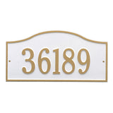 Whitehall Rolling Hills Plaques Grand Wall 1-Line Personalized Address Plaque - White/Gold