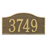 Whitehall Rolling Hills Plaques Standard Wall 1-Line Personalized Address Plaque - Antique Brass