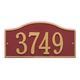 Whitehall Rolling Hills Plaques Standard Wall 1-Line Personalized Address Plaque - Red/Gold