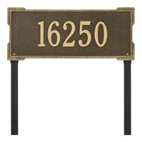 Whitehall Roanoke Estate Lawn 1-Line Personalized Address Plaque - Antique Brass