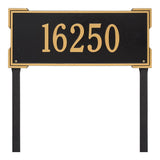 Whitehall Roanoke Estate Lawn 1-Line Personalized Address Plaque - Black/Gold