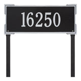 Whitehall Roanoke Estate Lawn 1-Line Personalized Address Plaque - Black/Silver