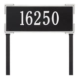 Whitehall Roanoke Estate Lawn 1-Line Personalized Address Plaque - Black/White
