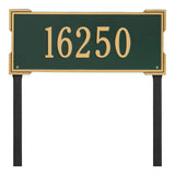Whitehall Roanoke Estate Lawn 1-Line Personalized Address Plaque - Green/Gold