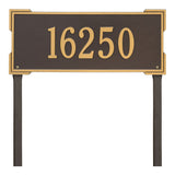 Whitehall Roanoke Estate Lawn 1-Line Personalized Address Plaque - Bronze/Gold