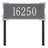 Whitehall Roanoke Estate Lawn 1-Line Personalized Address Plaque - Pewter/Silver