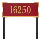 Whitehall Roanoke Estate Lawn 1-Line Personalized Address Plaque - Red/Gold