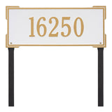 Whitehall Roanoke Estate Lawn 1-Line Personalized Address Plaque - White/Gold