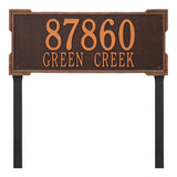 Whitehall Roanoke Estate Lawn 2-Line Personalized Address Plaque - Antique Copper