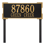 Whitehall Roanoke Estate Lawn 2-Line Personalized Address Plaque - Black/Gold