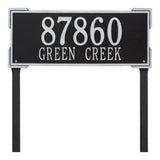 Whitehall Roanoke Estate Lawn 2-Line Personalized Address Plaque - Black/Silver