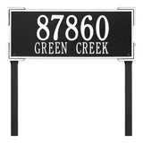 Whitehall Roanoke Estate Lawn 2-Line Personalized Address Plaque - Black/White