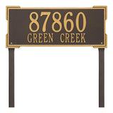 Whitehall Roanoke Estate Lawn 2-Line Personalized Address Plaque - Bronze/Gold