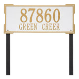 Whitehall Roanoke Estate Lawn 2-Line Personalized Address Plaque - White/Gold