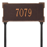 Whitehall Roanoke Standard Lawn 1-Line Personalized Address Plaque - Antique Copper