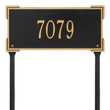 Whitehall Roanoke Standard Lawn 1-Line Personalized Address Plaque - Black/Gold