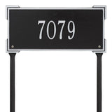 Whitehall Roanoke Standard Lawn 1-Line Personalized Address Plaque - Black/Silver
