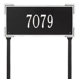 Whitehall Roanoke Standard Lawn 1-Line Personalized Address Plaque - Black/White