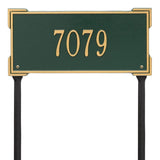 Whitehall Roanoke Standard Lawn 1-Line Personalized Address Plaque - Green/Gold