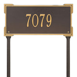 Whitehall Roanoke Standard Lawn 1-Line Personalized Address Plaque - Bronze/Gold