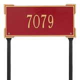 Whitehall Roanoke Standard Lawn 1-Line Personalized Address Plaque - Red/Gold