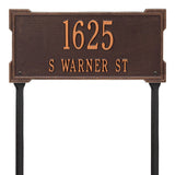 Whitehall Roanoke Standard Lawn 2-Line Personalized Address Plaque - Antique Copper