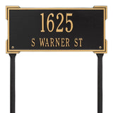 Whitehall Roanoke Standard Lawn 2-Line Personalized Address Plaque - Black/Gold