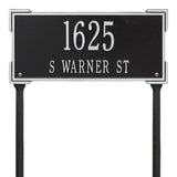 Whitehall Roanoke Standard Lawn 2-Line Personalized Address Plaque - Black/Silver