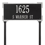Whitehall Roanoke Standard Lawn 2-Line Personalized Address Plaque - Black/White