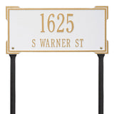 Whitehall Roanoke Standard Lawn 2-Line Personalized Address Plaque - White/Gold