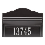 Whitehall Colonial Wall Mailbox Package #2 (Mailbox & Personalized Plaque) - Black/Silver